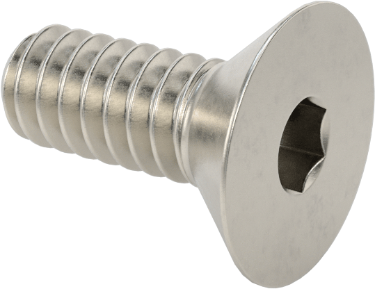 Havalandırma 18-8 Paslanmaz Çelik Altıgen Soketli Düz Başlı Vida, 10-24 Diş Boyutu, 1/2" Uzunluk