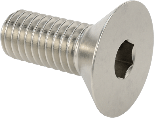 Havalandırma 18-8 Paslanmaz Çelik Altıgen Soketli Düz Başlı Vida, 10-32 Diş Boyutu, 1/2" Uzunluk