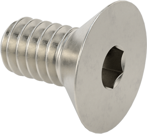 Havalandırma 18-8 Paslanmaz Çelik Altıgen Soketli Düz Başlı Vida, 1/4"-20 Diş Boyutu, 1/2" Uzunluk