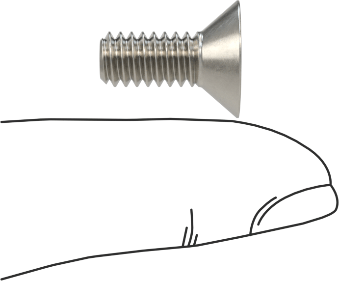 Havalandırma 18-8 Paslanmaz Çelik Altıgen Soketli Düz Başlı Vida, 1/4"-20 Diş Boyutu, 5/8" Uzunluk