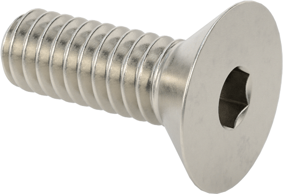 Havalandırma 18-8 Paslanmaz Çelik Altıgen Soketli Düz Başlı Vida, 1/4"-20 Diş Boyutu, 3/4" Uzunluk