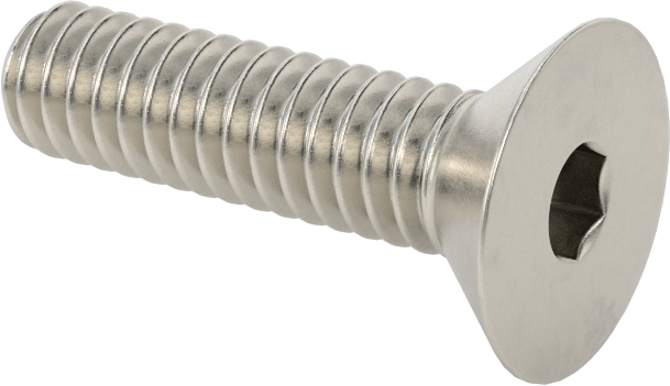 Havalandırma 18-8 Paslanmaz Çelik Altıgen Soketli Düz Başlı Vida, 1/4"-20 Diş Boyutu, 1" Uzunluk