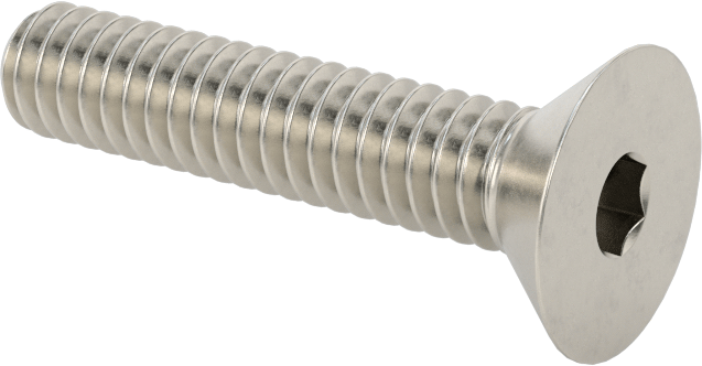 Havalandırma 18-8 Paslanmaz Çelik Altıgen Soketli Düz Başlı Vida, 1/4"-20 Diş Boyutu, 1-1/4" Uzunluk