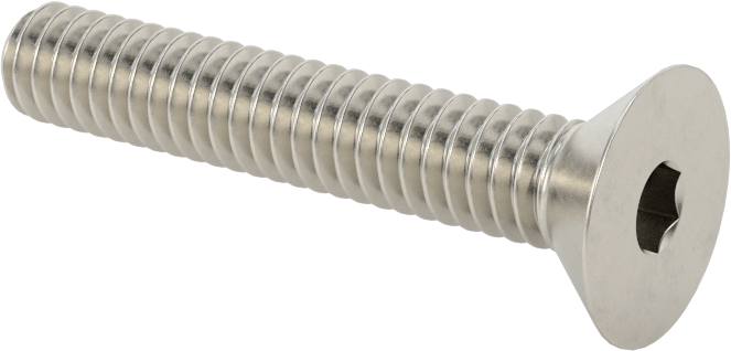 Havalandırma 18-8 Paslanmaz Çelik Altıgen Soketli Düz Başlı Vida, 1/4"-20 Diş Boyutu, 1-1/2" Uzunluk