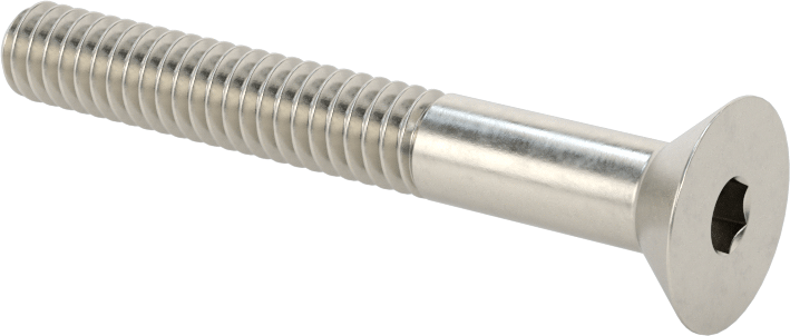 Havalandırma 18-8 Paslanmaz Çelik Altıgen Soketli Düz Başlı Vida, 1/4"-20 Diş Boyutu, 2" Uzunluk