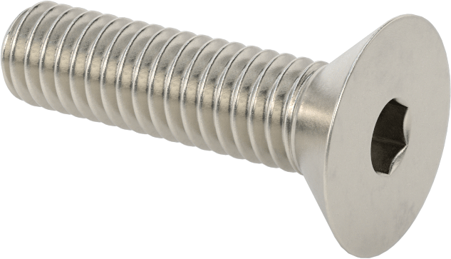 Havalandırma 18-8 Paslanmaz Çelik Altıgen Soketli Düz Başlı Vida, 5/16"-18 Diş Boyutu, 1-1/4" Uzunluk