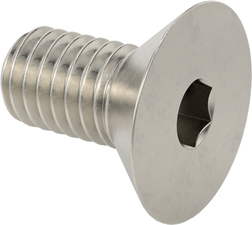Havalandırma 18-8 Paslanmaz Çelik Altıgen Soketli Düz Başlı Vida, 3/8"-16 Diş Boyutu, 3/4" Uzunluk