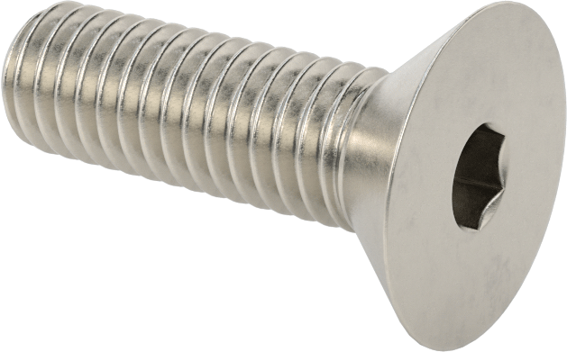 Havalandırma 18-8 Paslanmaz Çelik Altıgen Soketli Düz Başlı Vida, 3/8"-16 Diş Boyutu, 1-1/4" Uzunluk