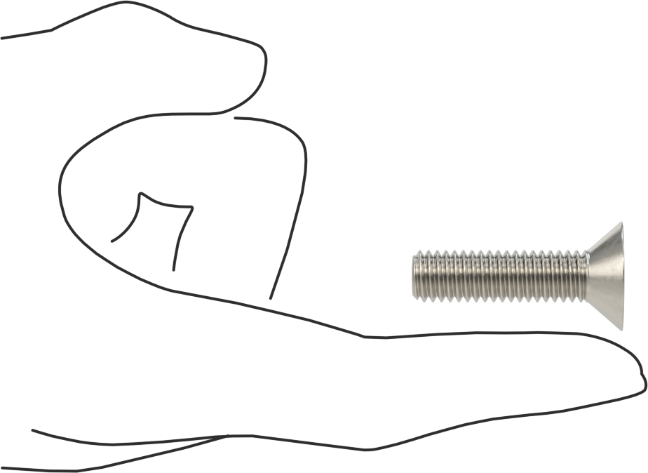 Havalandırma 18-8 Paslanmaz Çelik Altıgen Soketli Düz Başlı Vida, 3/8"-16 Diş Boyutu, 1-1/2" Uzunluk