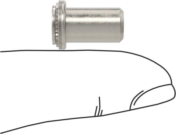 Dişli Sızdırmaz Kapalı Uçlu Presle Takılan Somun, Sac Metal için, PEM® Numara BS-0420-1, 1/4"-20 Diş Boyutu