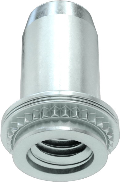 Dişli Sızdırmaz Kapalı Uçlu Presle Takılan Somun, Çelik, M6 x 1 mm Diş, 2,29 mm min. panel kalınlığı için