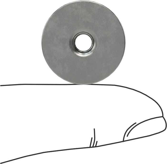 Çelik Yuvarlak Tabanlı Kaynak Somunu, M5 x 0,8 mm Diş Boyutu