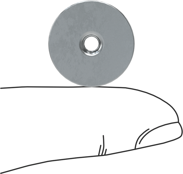 Çelik Yuvarlak Tabanlı Kaynak Somunu, Çinko Kaplamalı, M4 x 0,7 mm Diş Boyutu
