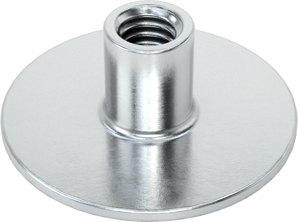 Çelik Yuvarlak Tabanlı Kaynak Somunu, Çinko Kaplamalı, M4 x 0,7 mm Diş Boyutu