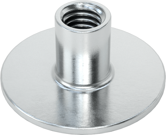 Çelik Yuvarlak Tabanlı Kaynak Somunu, Çinko Kaplamalı, M5 x 0,8 mm Diş Boyutu