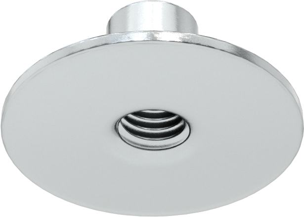 Çelik Yuvarlak Tabanlı Kaynak Somunu, Çinko Kaplamalı, M5 x 0,8 mm Diş Boyutu