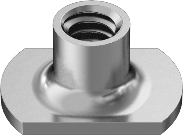18-8 Paslanmaz Çelik Dar Tabanlı Kaynak Somunu, 1/4"-20 Diş Boyutu, 5/16“ Çap x 5/16” Yükseklik Namlu
