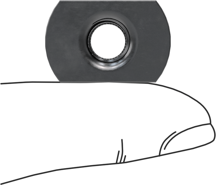 18-8 Paslanmaz Çelik Dar Tabanlı Kaynak Somunu, M8 x 1,25 mm Diş Boyutu