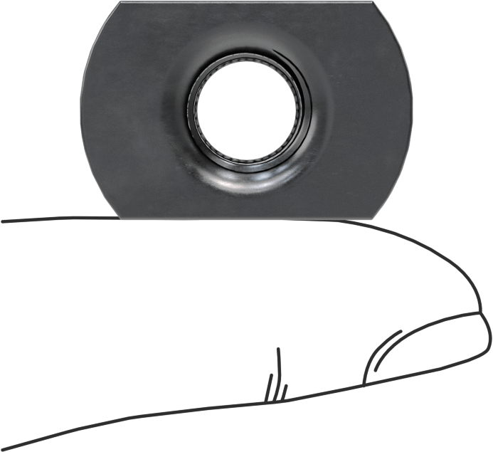 18-8 Paslanmaz Çelik Dar Tabanlı Kaynak Somunu, M10 x 1,5 mm Diş Boyutu