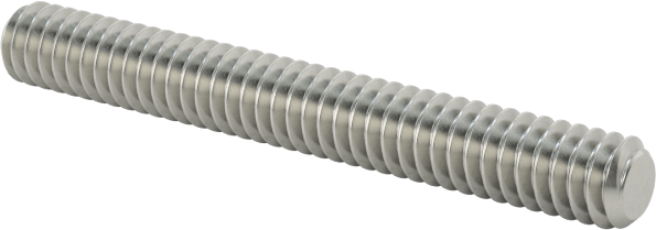 Süper Korozyona Dayanıklı 316 Paslanmaz Çelik Dişli Çubuk, 0-80 Diş Boyutu, 1/2" Uzunluk