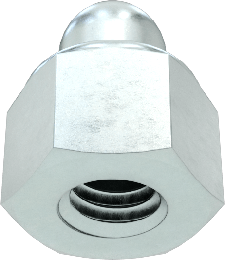 Çinko Kaplı Çelik Naylon Ekli Kapak Somunu, M4 x 0,7 mm Diş Boyutu, 2,3 mm Diş Derinliği