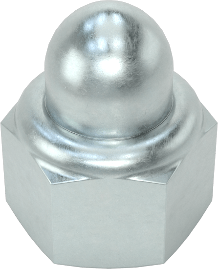 Çinko Kaplı Çelik Naylon Ekli Kapak Somunu, M5 x 0,8 mm Diş Boyutu, 3,5 mm Diş Derinliği