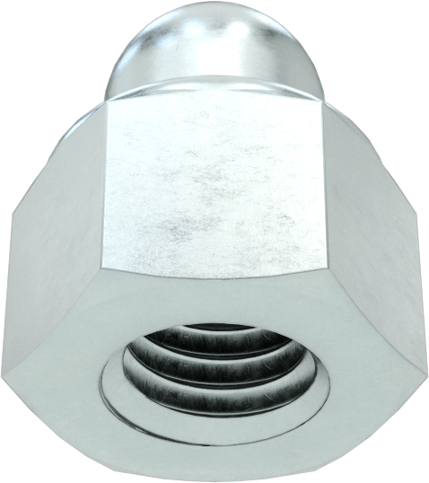 Çinko Kaplı Çelik Naylon Ekli Kapak Somunu, M5 x 0,8 mm Diş Boyutu, 3,5 mm Diş Derinliği