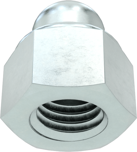 Çinko Kaplı Çelik Naylon Ekli Kapak Somunu, M12 x 1,75 mm Dişli Boyutu, 8,3 mm Diş Derinliği