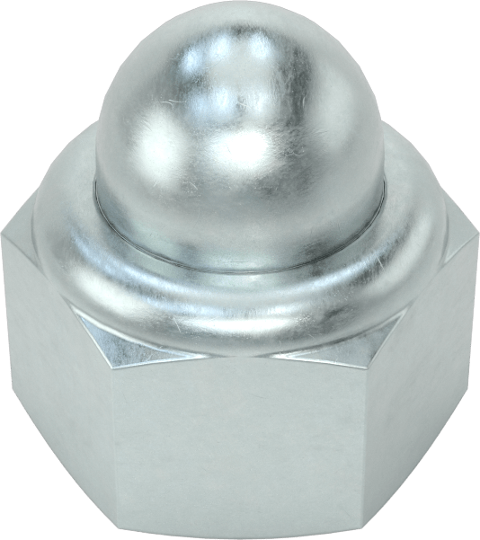 Çinko Kaplı Çelik Naylon Ekli Kapak Somunu, M16 x 2 mm Diş Boyutu, 11,3 mm Diş Derinliği