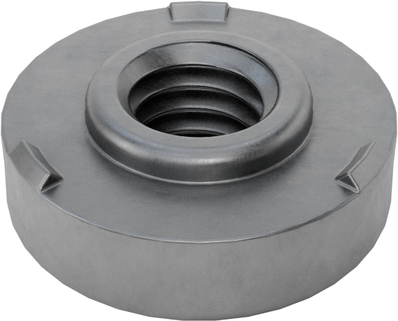 Çıkıntılı Düşük Profilli Yuvarlak Tabanlı Kaynak Somunu, Çelik, M4 x 0,7 mm Diş Boyutu