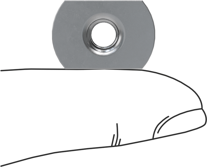 Çelik Dar Tabanlı Kaynak Somunları, 1/4"-20 Diş Boyutu, 1/4" Namlu Yüksekliği