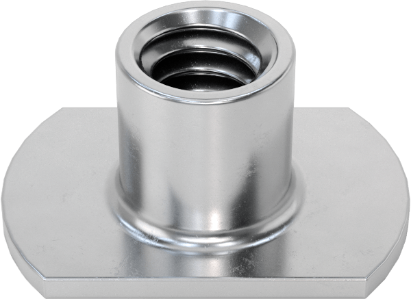 Çelik Dar Tabanlı Kaynak Somunları, 1/4"-20 Diş Boyutu, 5/16" Namlu Yüksekliği