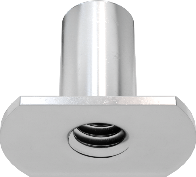 Çelik Dar Tabanlı Kaynak Somunları, 1/4"-20 Diş Boyutu, 9/16 inç Namlu Yüksekliği