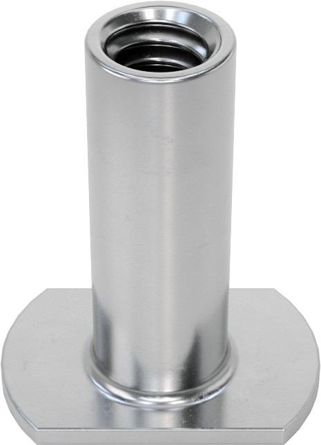 Çelik Dar Tabanlı Kaynak Somunları, 1/4"-20 Diş Boyutu, 7/8" Namlu Yüksekliği