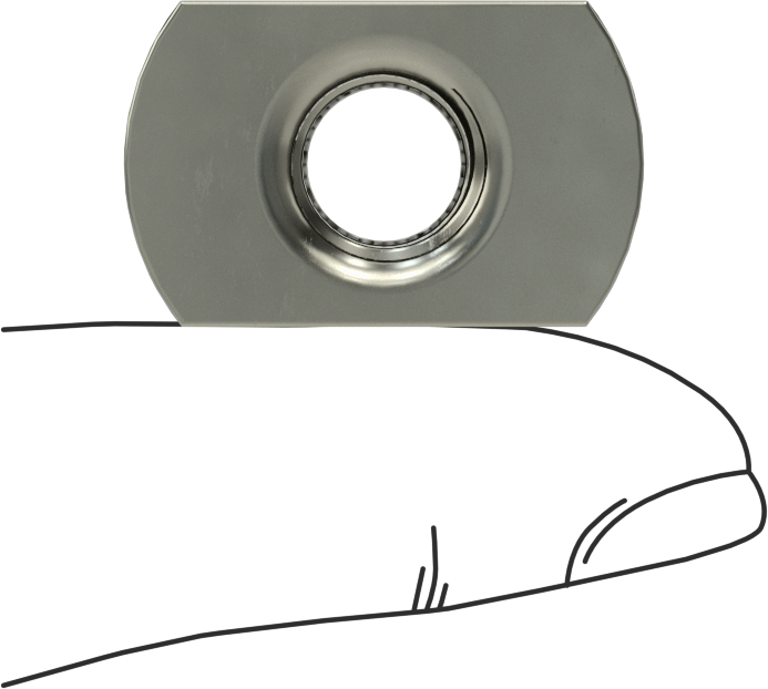 Çelik Dar Tabanlı Kaynak Somunları, M10 x 1,5 mm Diş Boyutu