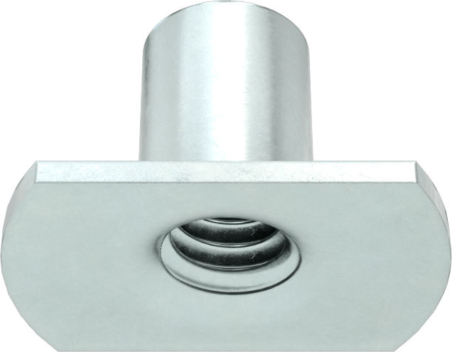 Çelik Dar Tabanlı Kaynak Somunları, Çinko Kaplamalı, 1/4"-20 Diş Boyutu, 7/16 inç Namlu Yüksekliği