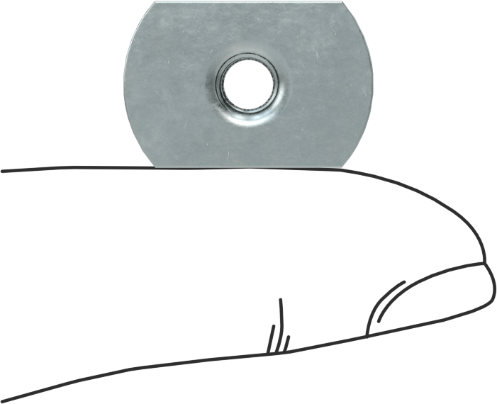 Çelik Dar Tabanlı Kaynak Somunları, Çinko Kaplamalı, M5 x 0,8 mm Diş Boyutu