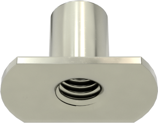 Çelik Dar Tabanlı Kaynak Somunları, M6 x 1 mm Diş Boyutu, 11,1 mm Namlu Yüksekliği