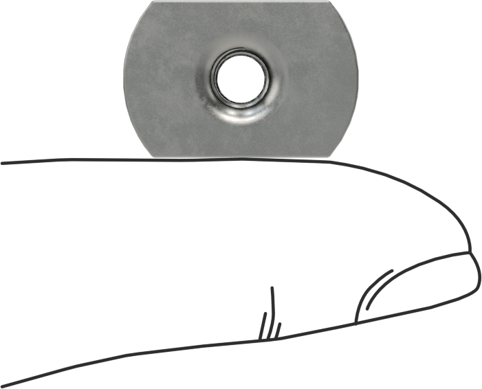 Çelik Dar Tabanlı Kaynak Somunları, M5 x 0,8 mm Diş Boyutu