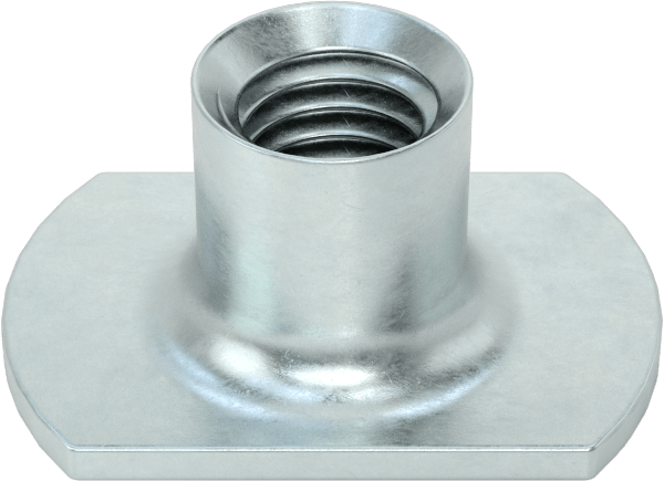 Çelik Dar Tabanlı Kaynak Somunları, Çinko Kaplamalı, M6 x 1 mm Diş Boyutu