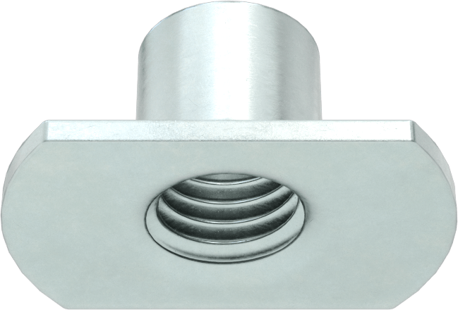 Çelik Dar Tabanlı Kaynak Somunları, Çinko Kaplamalı, M8 x 1,25 mm Diş Boyutu