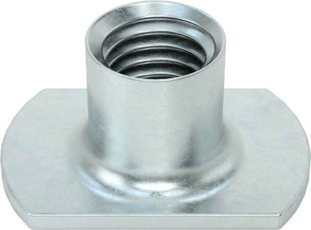 Çelik Dar Tabanlı Kaynak Somunları, Çinko Kaplamalı, M8 x 1,25 mm Diş Boyutu