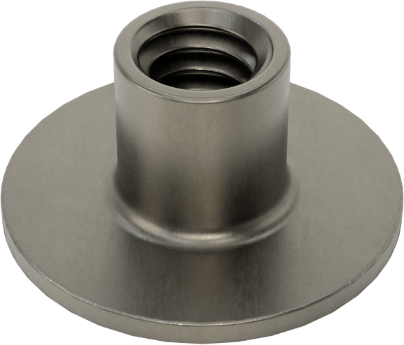 Çelik Yuvarlak Tabanlı Kaynak Somunu, 1/4"-20 Diş Boyutu, 3/4" Taban Çapı, 5/16" Namlu Yüksekliği