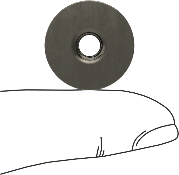 Çelik Yuvarlak Tabanlı Kaynak Somunu, 1/4"-20 Diş Boyutu, 3/4" Taban Çapı, 5/16" Namlu Yüksekliği