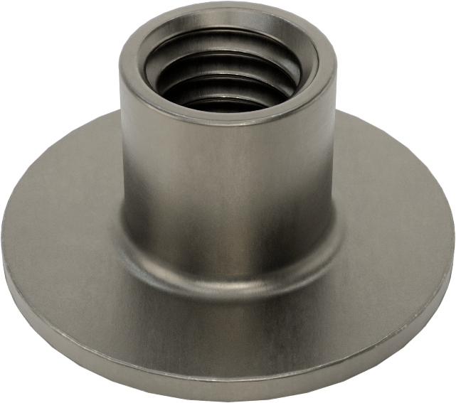 Çelik Yuvarlak Tabanlı Kaynak Somunu, 3/8"-16 Diş Boyutu, 1“ Çap x 5/64” Kalınlık Taban