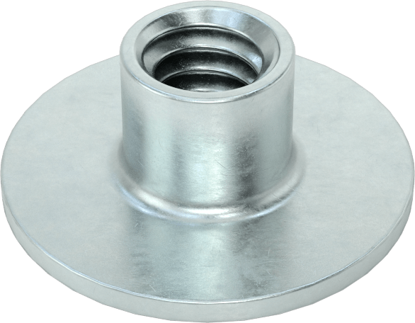 Çelik Yuvarlak Tabanlı Kaynak Somunu, Çinko Kaplamalı, 1/4"-20 Diş Boyutu, 0,305“ Çap x 1/4” Yükseklik
