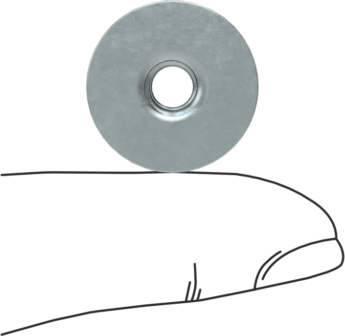 Çelik Yuvarlak Tabanlı Kaynak Somunu, Çinko Kaplamalı, 1/4"-20 Diş Boyutu, 0,305“ Çap x 1/4” Yükseklik