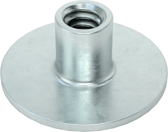 Çelik Yuvarlak Tabanlı Kaynak Somunu, Çinko Kaplamalı, 10-24 Diş Boyutu, 3/4" Taban Çapı