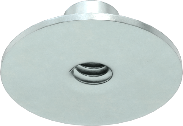 Çelik Yuvarlak Tabanlı Kaynak Somunu, Çinko Kaplamalı, 10-24 Diş Boyutu, 3/4" Taban Çapı
