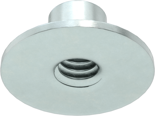 Çelik Yuvarlak Tabanlı Kaynak Somunu, Çinko Kaplamalı, 1/4"-20 Diş, 0,305“ Çap x 5/16” Yükseklik